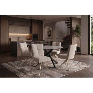 Invicta Krzesło obrotowe LUGANO 360° taupe chenille 47 x 88 x 51cm / 49066