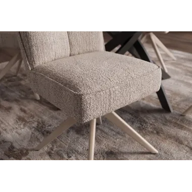 Invicta Krzesło obrotowe LUGANO 360° taupe chenille 47 x 88 x 51cm / 49066