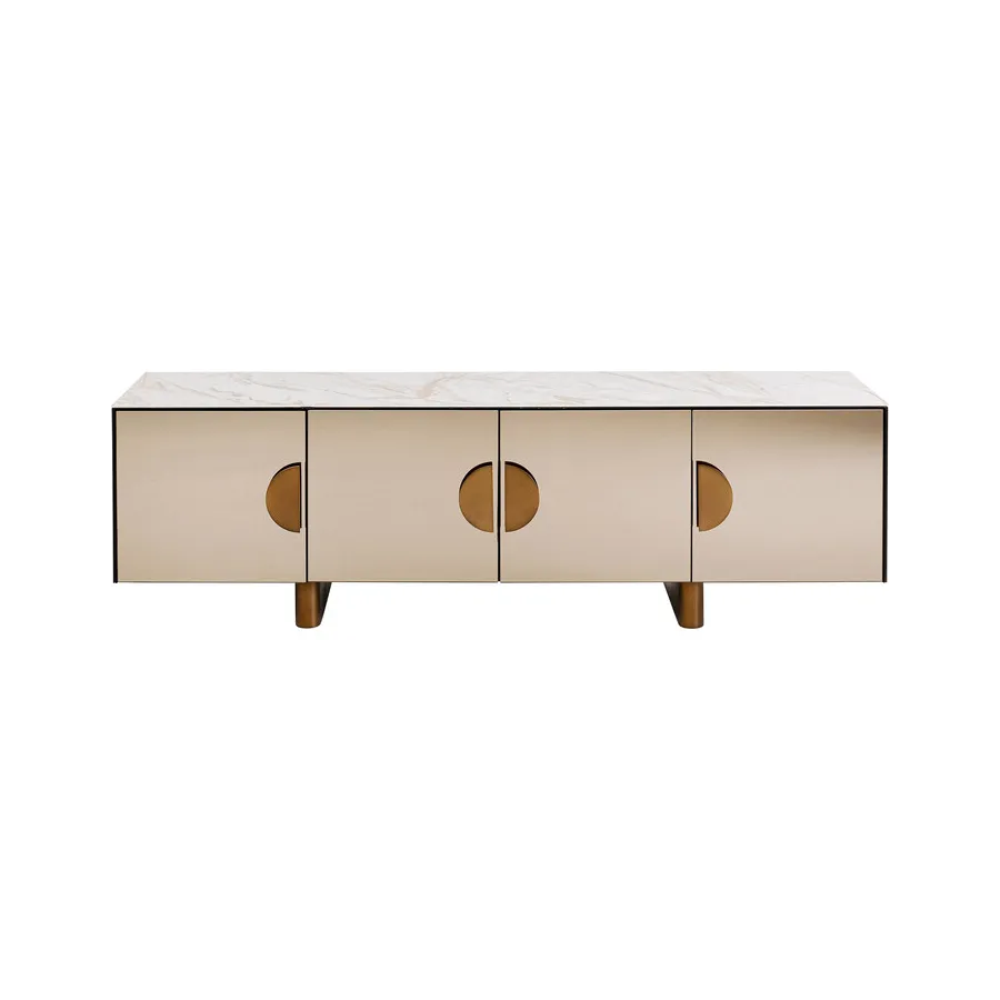 Kare Szafka TV LUNAR szklany beż 180 x 43 x 45cm / 70134