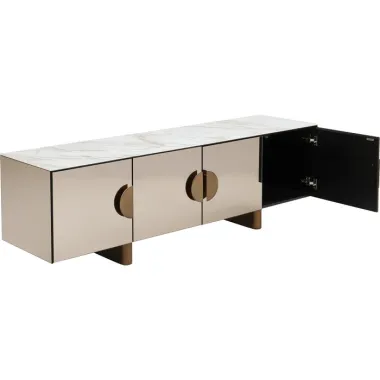 Kare Szafka TV LUNAR szklany beż 180 x 43 x 45cm / 70134