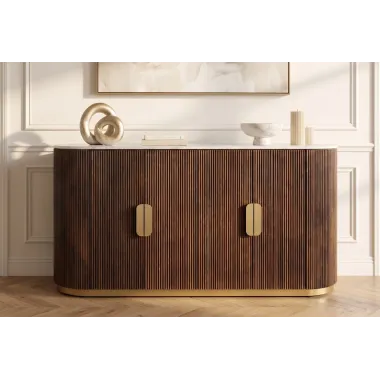 Invicta Komoda GATSBY mango marmur biały 140 x 86 x 40cm / 49524