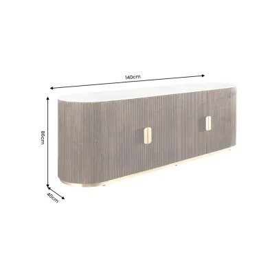 Invicta Komoda GATSBY mango marmur biały 140 x 86 x 40cm / 49524