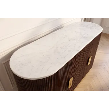 Invicta Komoda GATSBY mango marmur biały 120 x 86 x 40cm / 49525