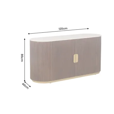 Invicta Komoda GATSBY mango marmur biały 120 x 86 x 40cm / 49525