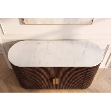 Invicta Komoda GATSBY mango marmur biały 120 x 86 x 40cm / 49525