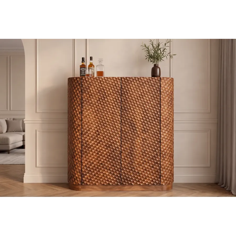 Invicta Barek ADLON 3D brązowe mango 138 x 141 x 42cm / 48821