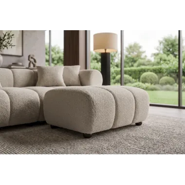 Invicta Pufa ADLON bouclé szampański beż 100 x 42 x 75cm / 44176