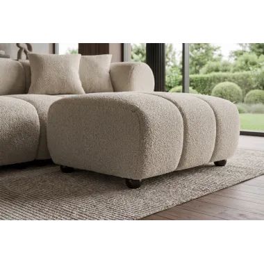 Invicta Pufa ADLON bouclé szampański beż 100 x 42 x 75cm / 44176