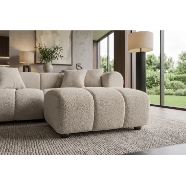 Invicta Pufa ADLON bouclé szampański beż 100 x 42 x 75cm / 44176