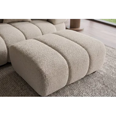 Invicta Pufa ADLON bouclé szampański beż 100 x 42 x 75cm / 44176