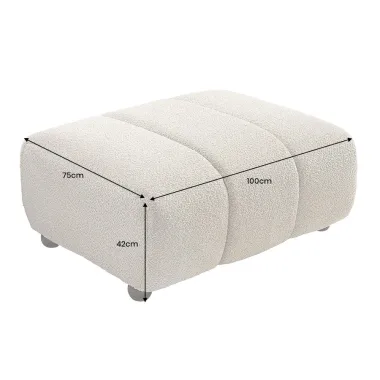 Invicta Pufa ADLON bouclé szampański beż 100 x 42 x 75cm / 44176