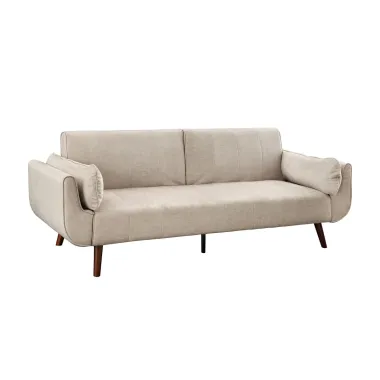 Invicta Sofa Divani rozkładana szampanski beż aksamit 220cm / 48983