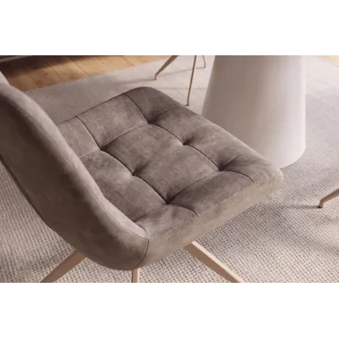 Invicta Krzesło DIVANI retro style beżowe taupe microfibra 56 x 86 x 63cm / 48608
