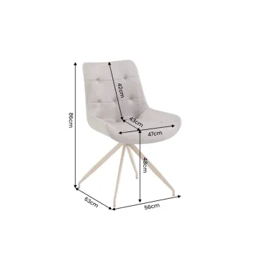 Invicta Krzesło DIVANI retro style beżowe taupe microfibra 56 x 86 x 63cm / 48608