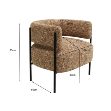 Kare Fotel tapicerowany LILJA MELANGE 76 x 73 x 66cm / 70834