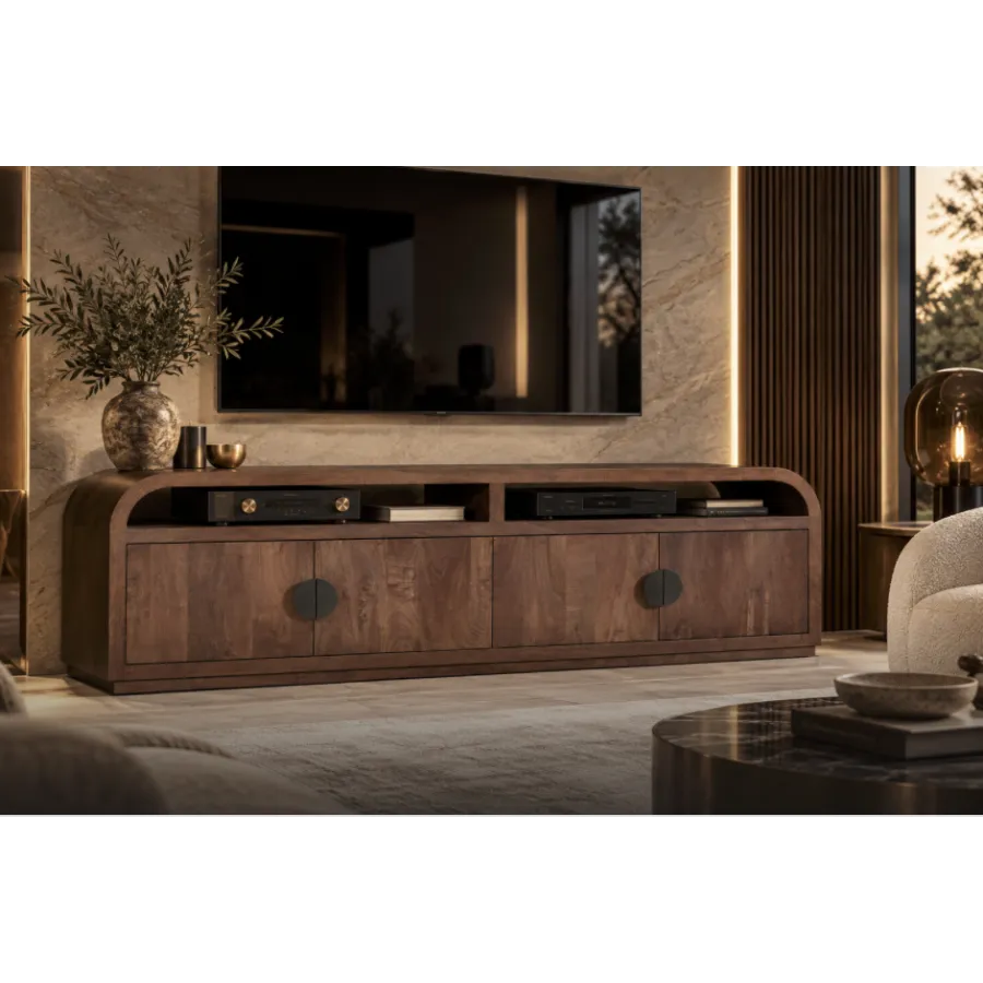 Szafka TV BALDWIN spicebrown mango 180 x 55 x 40cm / 215807