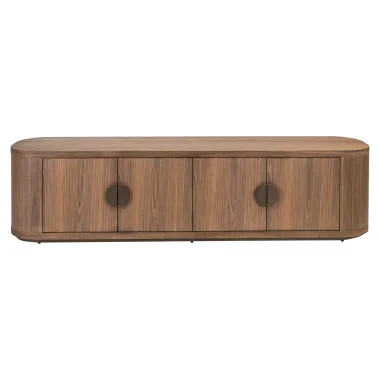 Szafka TV WINDSOR walnut brązowy fornir orzechowy 200 x 50 x 45cm / 215563