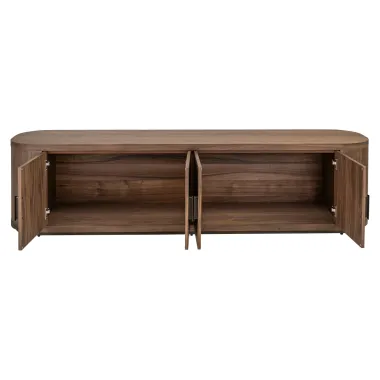 Szafka TV WINDSOR walnut brązowy fornir orzechowy 200 x 50 x 45cm / 215563