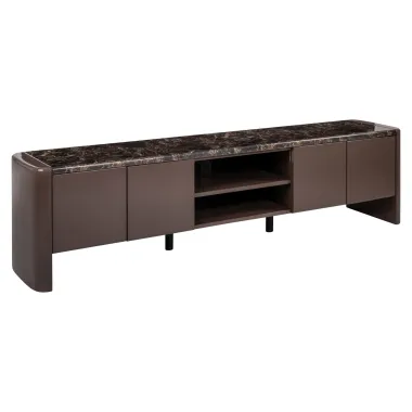 Szafka TV ALMUNDU MDF czekoladowy brąz 200 x 50 x 40cm / 214309