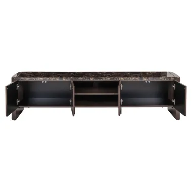 Szafka TV ALMUNDU MDF czekoladowy brąz 200 x 50 x 40cm / 214309