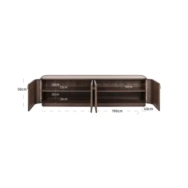 Szafka TV WILLOX beżowa 190 x 50 x 40cm / 214294