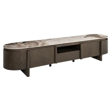 Szafka TV LANGFORD brązowa 220 x 45 x 45cm / 214220