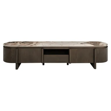 Szafka TV LANGFORD brązowa 220 x 45 x 45cm / 214220