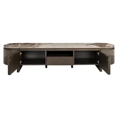Szafka TV LANGFORD brązowa 220 x 45 x 45cm / 214220