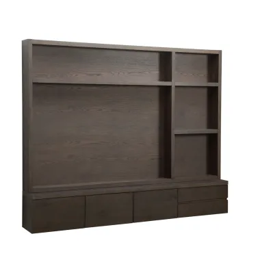 Panel ścienny wiszący TV LACHANCE brązowy 220 x 176 x 30cm / 213741