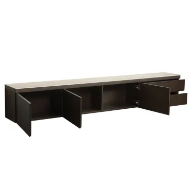 Szafka TV LACHANCE brązowa fornir dębowy 220 x 35 x 30cm / 213740