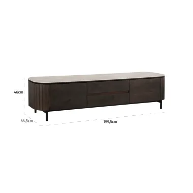 Szafka TV RITZ 2 drzwiowa brązowa 200 x 47 x 45cm / 8711