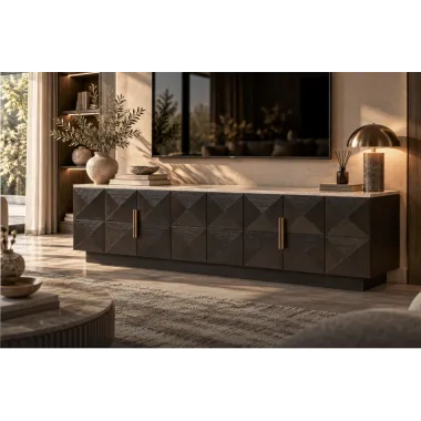 Szafka TV CLAREMONT brązowa 196 x 63 x 44cm / 7871