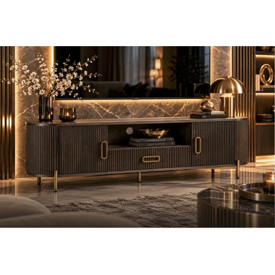 Szafka TV LUXOR brązowy dąb 180 x 56 x 45cm / 7753