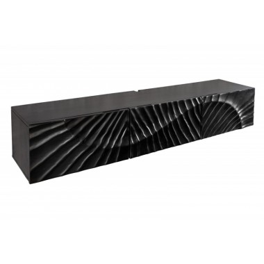 Invicta Szafka wisząca RTV SCORPION mango 3D czarne 200 x 35 x 33cm / 44526