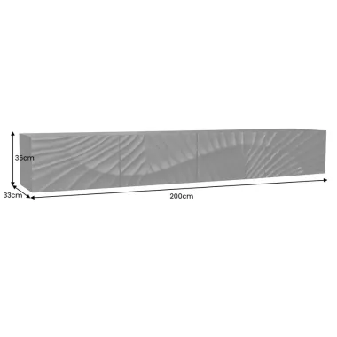 Invicta Szafka wisząca RTV SCORPION mango 3D czarne 200 x 35 x 33cm / 44526