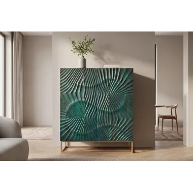 Invicta Komoda wysoka SCORPION 3D turkusowa mango 100 x 120 x 38cm / 48407