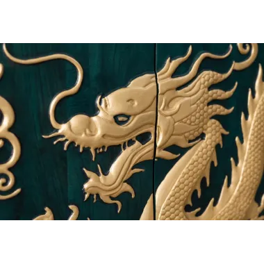 Invicta Komoda DARGON SNAKE 3D GOLD turkusowe mango 180 x 75 x 38cm / 49493