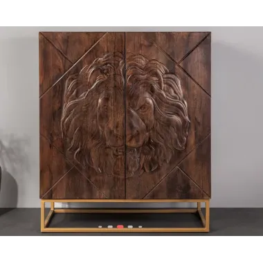 Invicta Komoda LION 3D brązowe mango 100 x 120 x 36cm / 49499