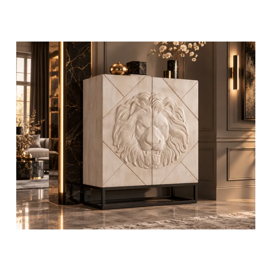 Invicta Komoda LION 3D kremowe mango 100 x 120 x 36cm / 49500