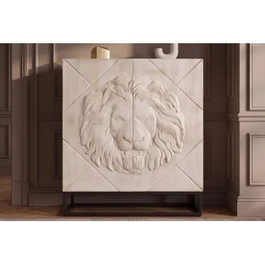 Invicta Komoda LION 3D kremowe mango 100 x 120 x 36cm / 49500