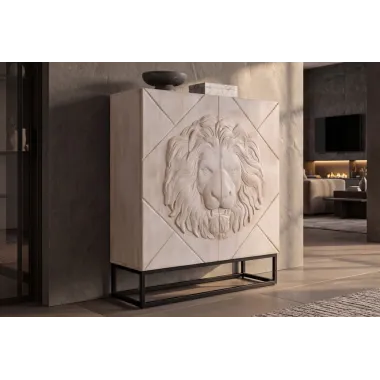 Invicta Komoda LION 3D kremowe mango 100 x 120 x 36cm / 49500