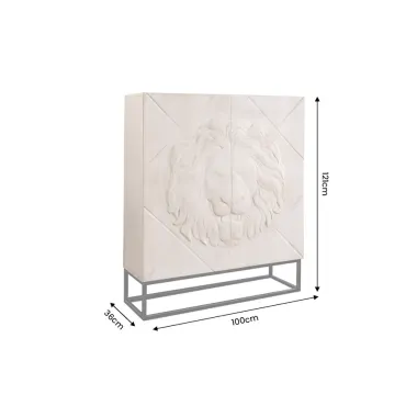 Invicta Komoda LION 3D kremowe mango 100 x 120 x 36cm / 49500