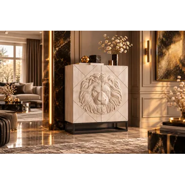 Invicta Komoda LION 3D kremowe mango 100 x 120 x 36cm / 49500
