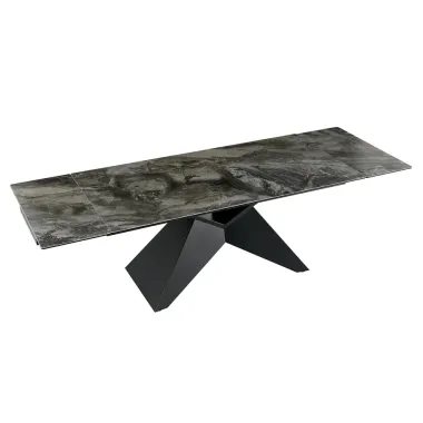 Invicta Stół DIAMOND blat ceramiczny optyka szarego marmuru 180 - 260 x 77 x 90cm / 49270