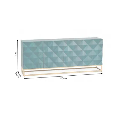 Invicta Komoda VULCANO turkusowe mango 177 x 75 x 28cm / 49492