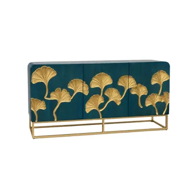Invicta Komoda GINKGO 3D GOLD turkusowe mango 160 x 75 x 38cm / 49494
