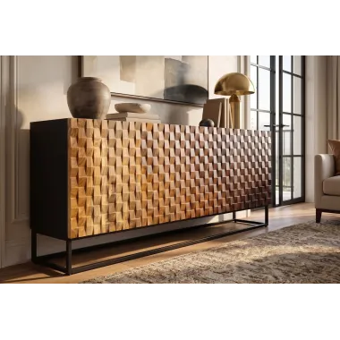 Invicta Komoda SHADES 3D mango odcienie brązu 180 x  77 x 38cm / 49604