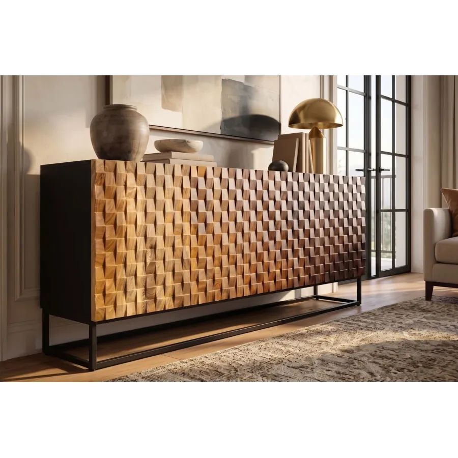 Invicta Komoda SHADES 3D mango odcienie brązu 180 x  77 x 38cm / 49604