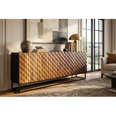 Invicta Komoda SHADES 3D mango odcienie brązu 180 x  77 x 38cm / 49604
