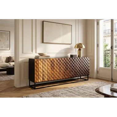 Invicta Komoda SHADES 3D mango odcienie brązu 180 x  77 x 38cm / 49604